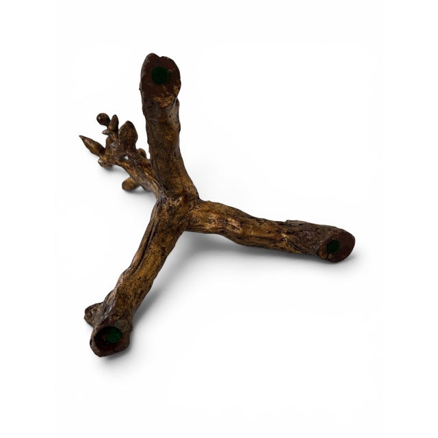 Gold Mid 20th Century Mac Sculpture of California Signed Italian Baroque Tree Table Lamp For Sale - Image 8 of 8