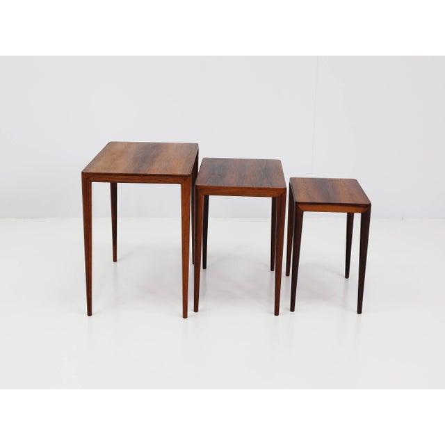 Nesting Tables in Rosewood by Severin Hansen for Haslev Møbelsnedkeri, Denmark, 1960s, Set of 3 For Sale - Image 14 of 14