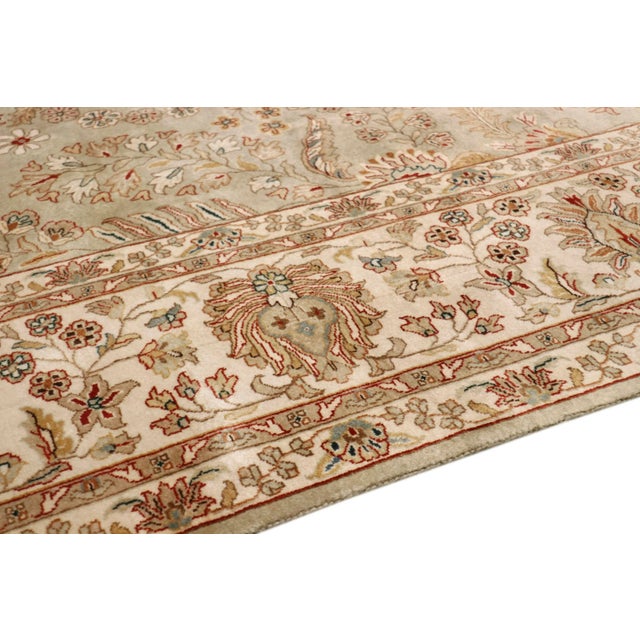 Modern Pasargad Home Tabriz Wool S. Green Area Rug, 8'10" X 11'11" For Sale - Image 3 of 7