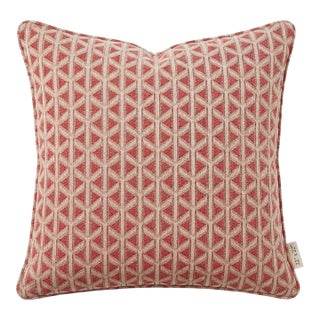 Scalamandre 22" x 22" Cross Channel Pillow in Rouge For Sale