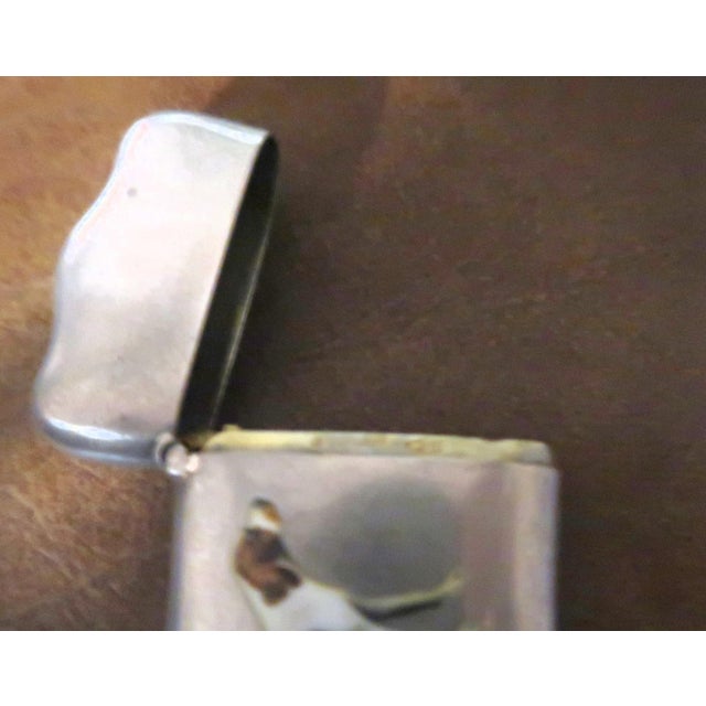 Antique Sterling and Enamel Match Safe (Vesta) With Hunting Dog, C. 1900 For Sale - Image 9 of 11