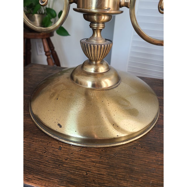 Mid-Century Modern Mid-Century 1950s Brass Double Arm Table Lamp For Sale - Image 3 of 14