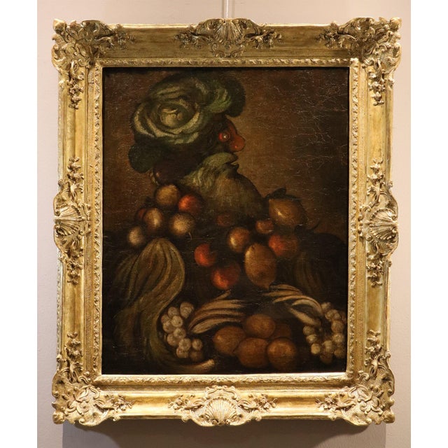 Follower of Giuseppe Arcimboldo, Anthropomorphic Allegory of Winter, 18th Century, Oil Painting on Canvas, Framed For Sale - Image 12 of 12