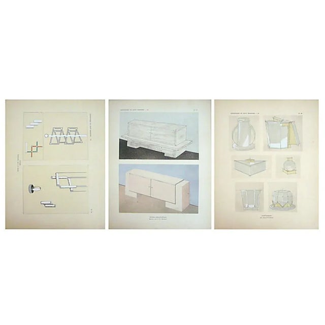 Vintage Paris Art Deco Design Sheets - Set of 3 For Sale