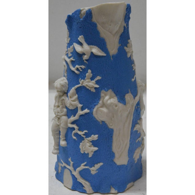 Victorian Blue and White Parian Ware Pitcher, Circa 1850 For Sale - Image 3 of 11
