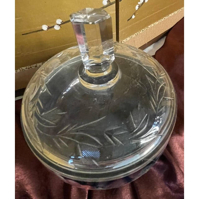 Mid 20th Century Mid 20th Century Moorcroft Cobalt Clematis Footed Pedestal Bowl, Signed by A. Davenport For Sale - Image 5 of 6