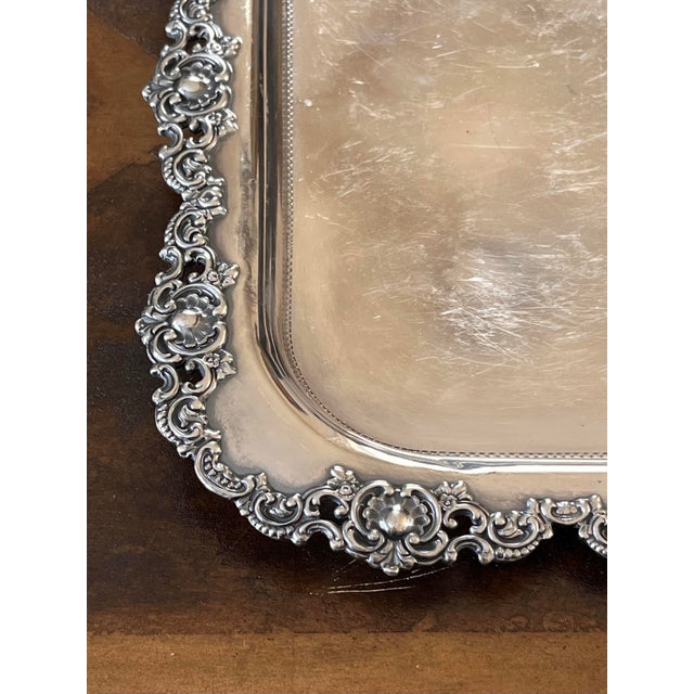 American Antique Wilcox Silver Plated Tray/Platter, Freshly Polished For Sale - Image 3 of 5