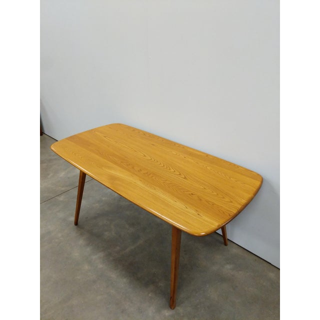1960s Vintage Mid Century Modern Plank Dining Table Attributed to Ercol For Sale - Image 5 of 8