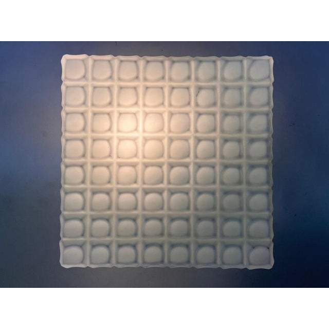 Mid-Century Milk Glass Flush Mount or Wall Light, Former Czechoslovakia, 1970s For Sale - Image 3 of 10