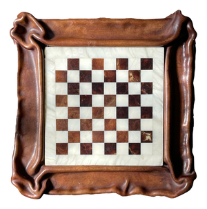 Leather Kangaroo Chess Board, Italy, 1980s