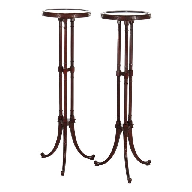 Pair of Antique Mersman Regency Mahogany Display Pedestals Signed C1930 For Sale