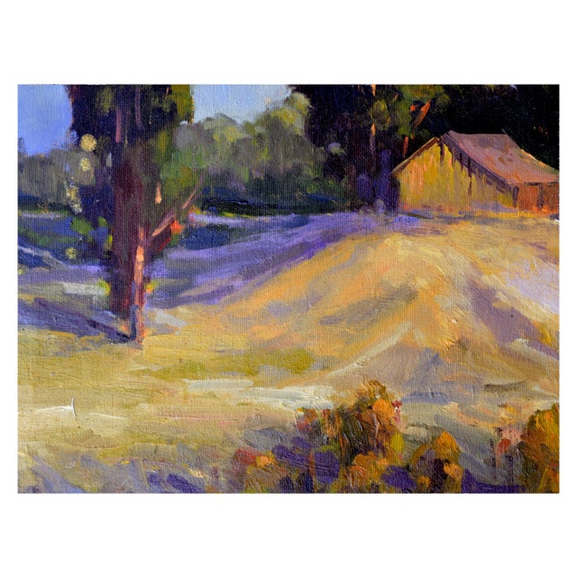 Impressionist Late 20th Century "Carmel Valley Barn" Landscape Oil Painting For Sale - Image 3 of 4