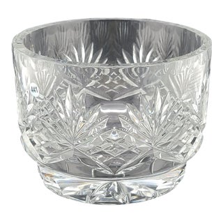 Vintage Illusions 24% Full Lead Crystal Clear Footed Bowl Hand Cut Germany For Sale