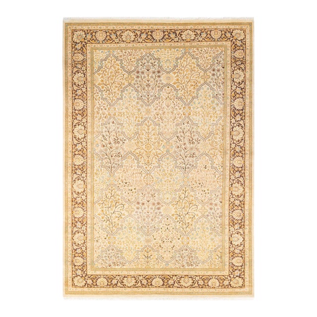 Mogul Hand-Knotted Area Rug - Ivory, 5' 8" x 8' 3" For Sale