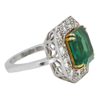 Late 20th Century Keith Davis Emerald Ring, Size 5 For Sale