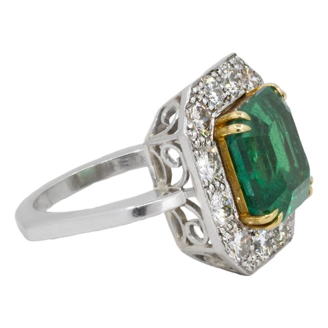 Late 20th Century Keith Davis Emerald Ring, Size 5 For Sale