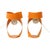 Vintage Orange Table Lamps in Molded Metal, 1960s, Set of 2 For Sale - Image 4 of 11