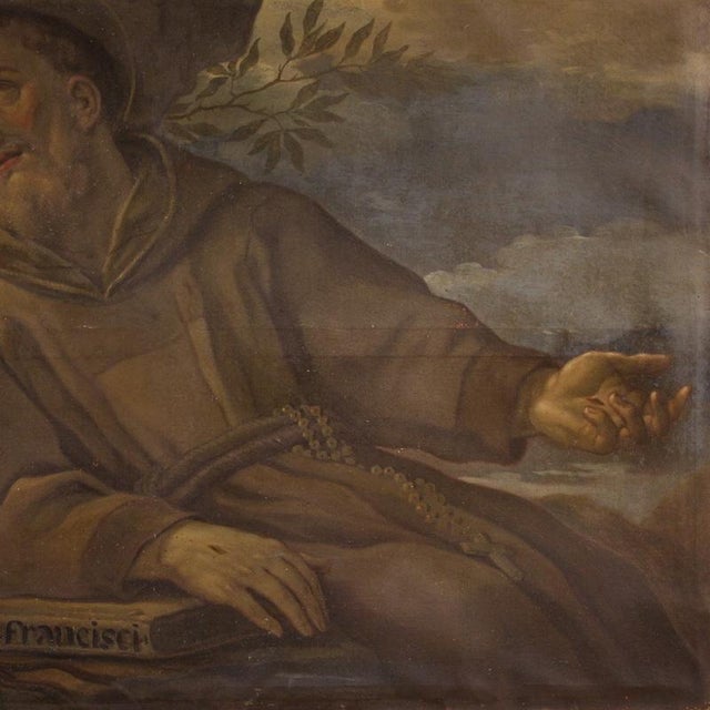 Italian School, Saint Francis of Assisi, 1770, Oil on Canvas For Sale - Image 4 of 11