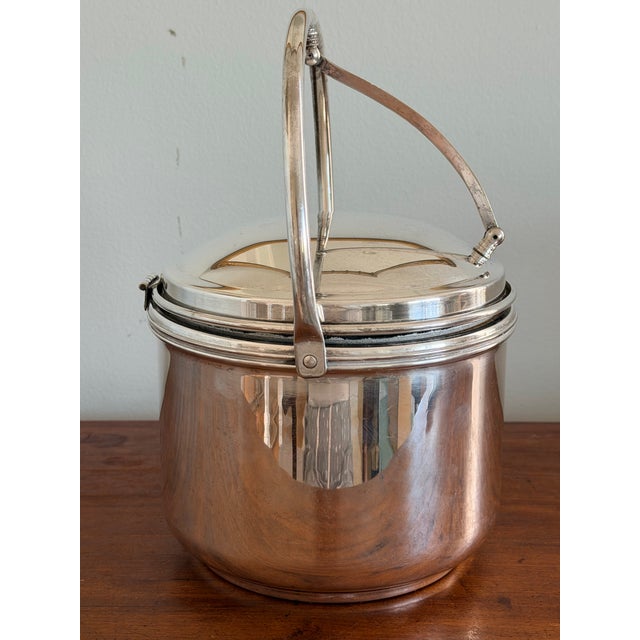 1940’s Swing Arm Silverplate Ice Bucket For Sale - Image 4 of 12