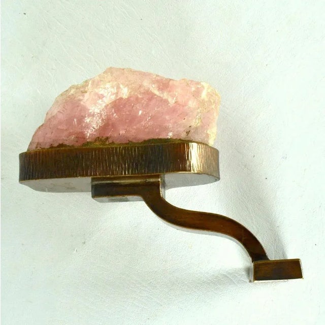 Rose Quarz and Bronze Push Pull Door Handle, 1970s For Sale - Image 6 of 12