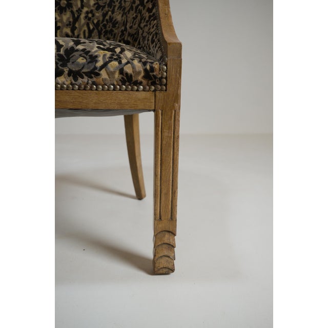 Art Deco French Gondola Armchair in Oak, 1930 For Sale - Image 15 of 18