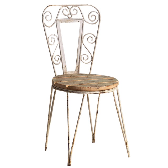 Antique Outdoor Chairs in White, 1920s, Set of 4 For Sale