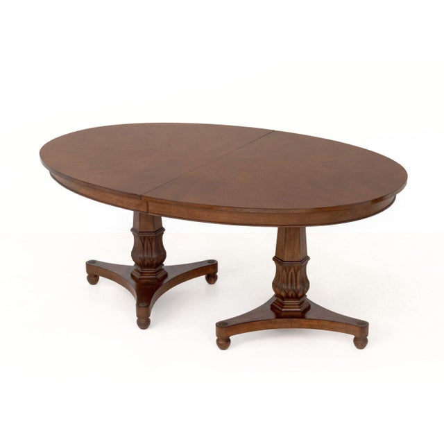 Early 20th Century Regency Style Twin Pedestal Extending Dining Table For Sale - Image 5 of 11