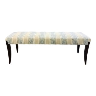 Baker Modern Blue/Gray and Ivory Leopard Print Bench For Sale