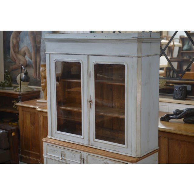 Antique Patinated Two-Part Cabinet, 1800s, in Very Good conditions. Designed before 1890