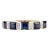 2.24ct Square Cut Sapphire Diamond Alternate Wedding Band in 18k Gold Size 7 For Sale