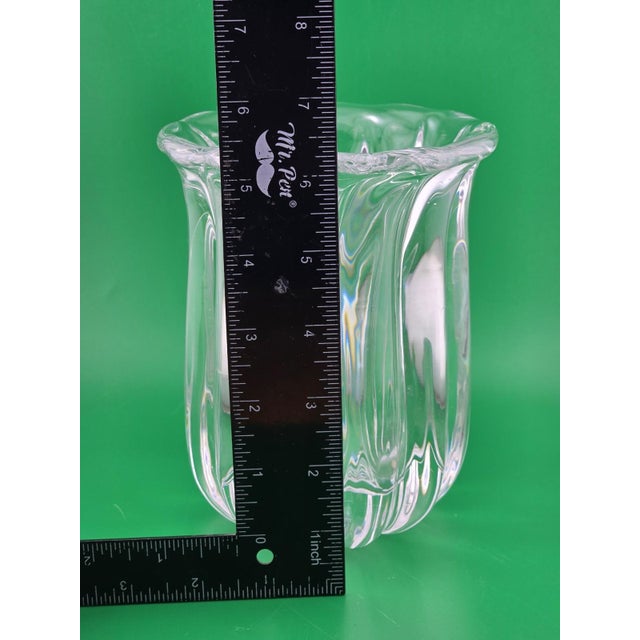 Vintage Orrefors art glass vase. Rare Pattern 6.5 inches tall, 5 inches diameter For Sale - Image 12 of 12