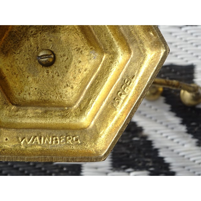 Seven-Branch Candleholder in Gilded Brass from Wainberg, 1960s For Sale - Image 14 of 15