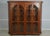 Traditional Vintage Large Georgian Style Walnut Bookcase Display Cabinet For Sale - Image 3 of 18