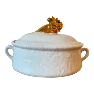 Apilco Chicken Roaster With Gold Chicken Handle