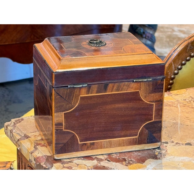 19th Century Inlaid Tea Caddy For Sale - Image 4 of 8