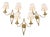 French Brass Wall Sconces with Diamond Backplates, 1960s, Set of 3 For Sale
