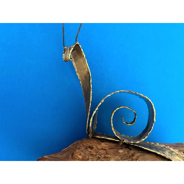 Signed Torch Cut Snail Sculpture, 1974 For Sale - Image 10 of 18