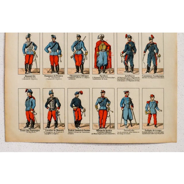 French 1880s - 1890s French Military Print - Imagerie d'Épinal #104 - Uniformes De Cavalerie For Sale - Image 3 of 3