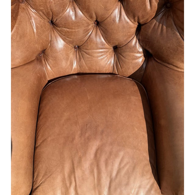 Ralph Lauren Chair and Ottoman Set in Saddle Toned Leather by Ralph Lauren For Sale - Image 4 of 17