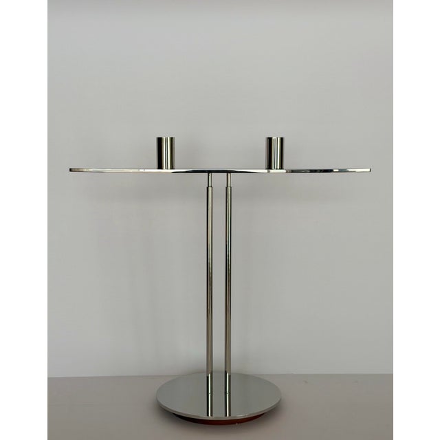 Peter Maly 1980s Peter Maly for Wilkens Stainless Steel Two-Light Candelabrum For Sale - Image 4 of 10