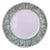 Handmade Italian Ceramic Plate With Tropical Relief Rim in Sage Green For Sale