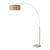 1960s Mid Century Float Floor Lamp - 92" Modern Arc Lamp, Burlap Linen Shade, White Marble Base, Dimmable For Sale