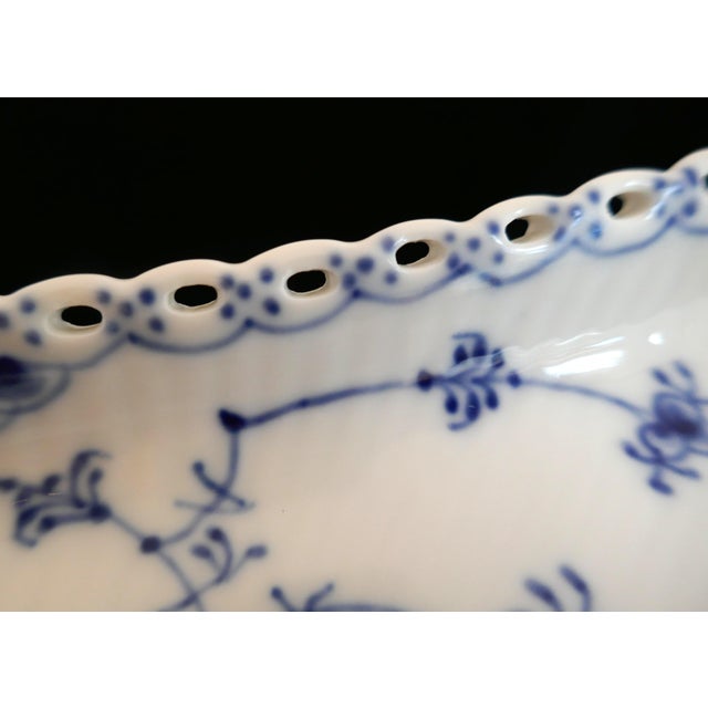 Traditional Royal Copenhagen Blue Fluted Full Lace Porcelain Tray For Sale - Image 3 of 9