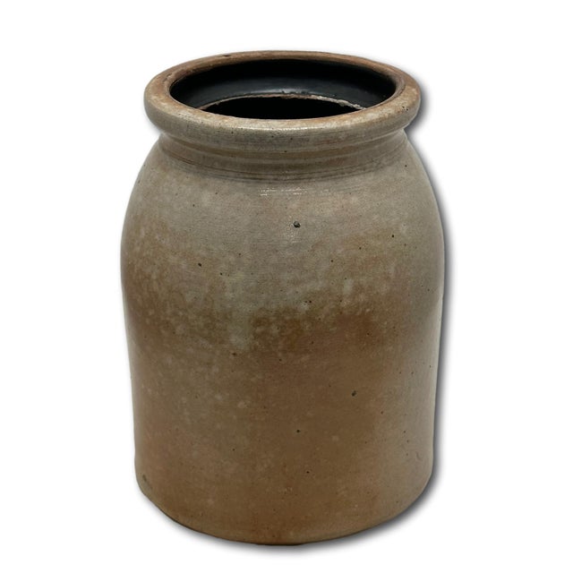 Hard to Find Small 1 Gallon Size Antique American Blue Decorated Stoneware Butter Churn - Circa Mid 1800s For Sale - Image 14 of 18