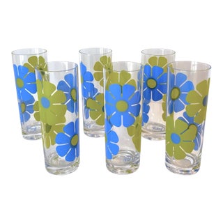 1970s Mid-Century Modern Colony 'Moon Flower' Highball Glasses, Set of 6 For Sale