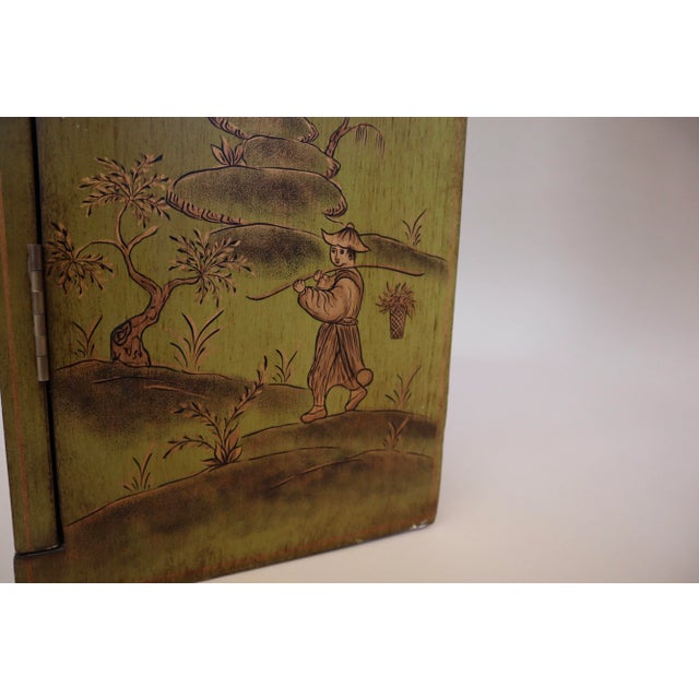 Green Early 21st Century Chinoiserie Green Asian Hutch Cabinet For Sale - Image 8 of 13
