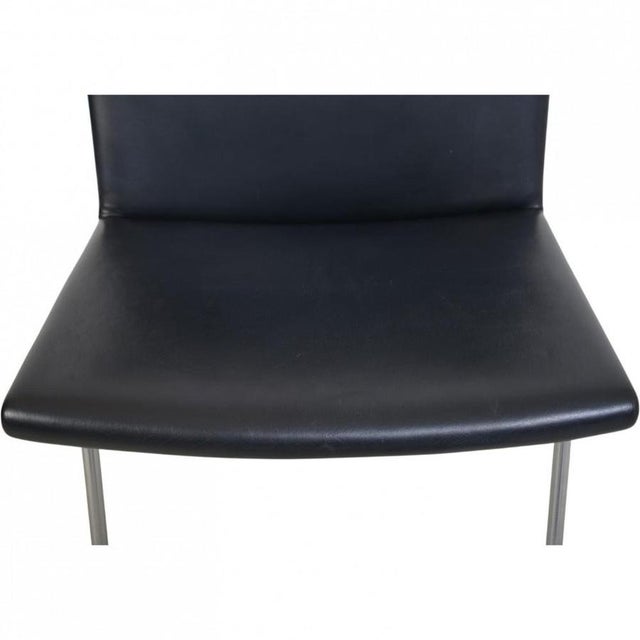AP40 Chair in Black Leather by Hans Wegner, 1990s For Sale - Image 4 of 12