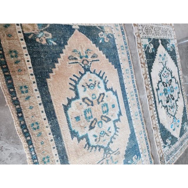 Set of Two Distressed Turkish Small Rug - a Pair Ethnic For Sale In Philadelphia - Image 6 of 9