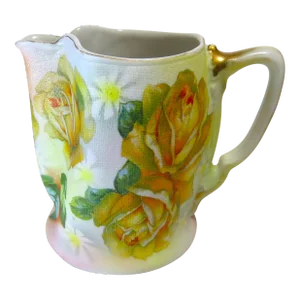 Vintage Royal Bayreuth Creamer Porcelain Yellow Rose Tapestry Pattern