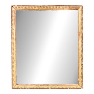 18th Century French Mirror With Blue and Gold Accents For Sale